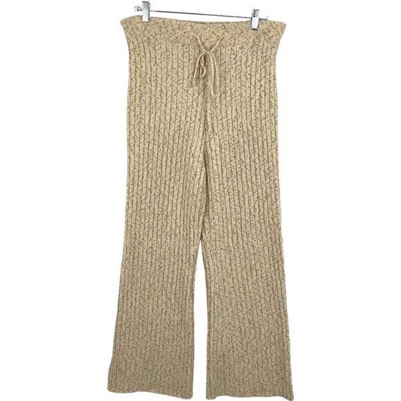 Heartloom Pants - Heartloom Nakita Knit Pant Women's L Taupe OatmealWide Leg Drawstring Lounge